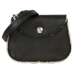 Hermès Black Shearling Belt Pouch