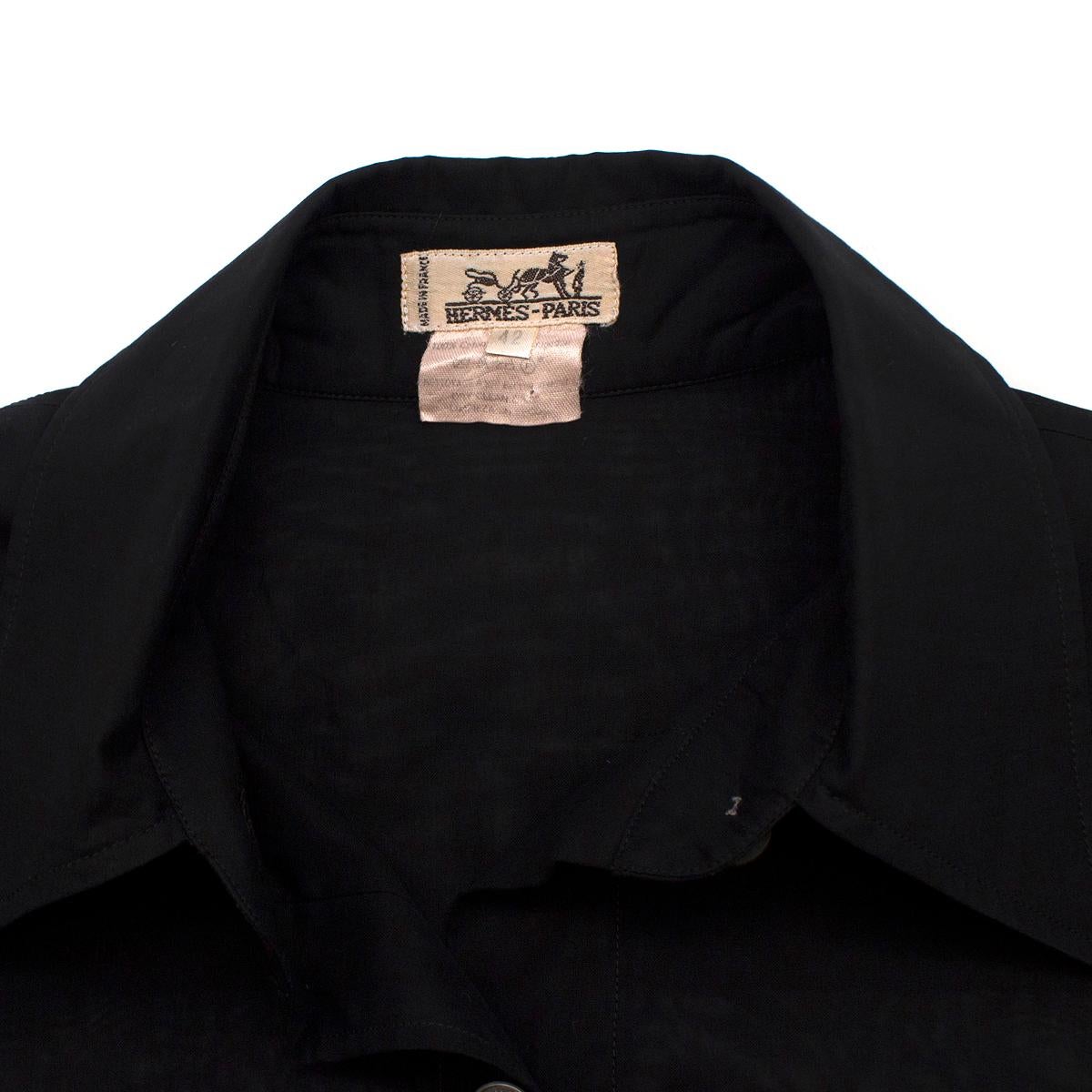 Hermes Black Sheer Classic Shirt	42 (FR) In Good Condition In London, GB