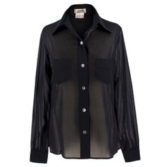 Hermes Black Sheer Classic Shirt	42 (FR)