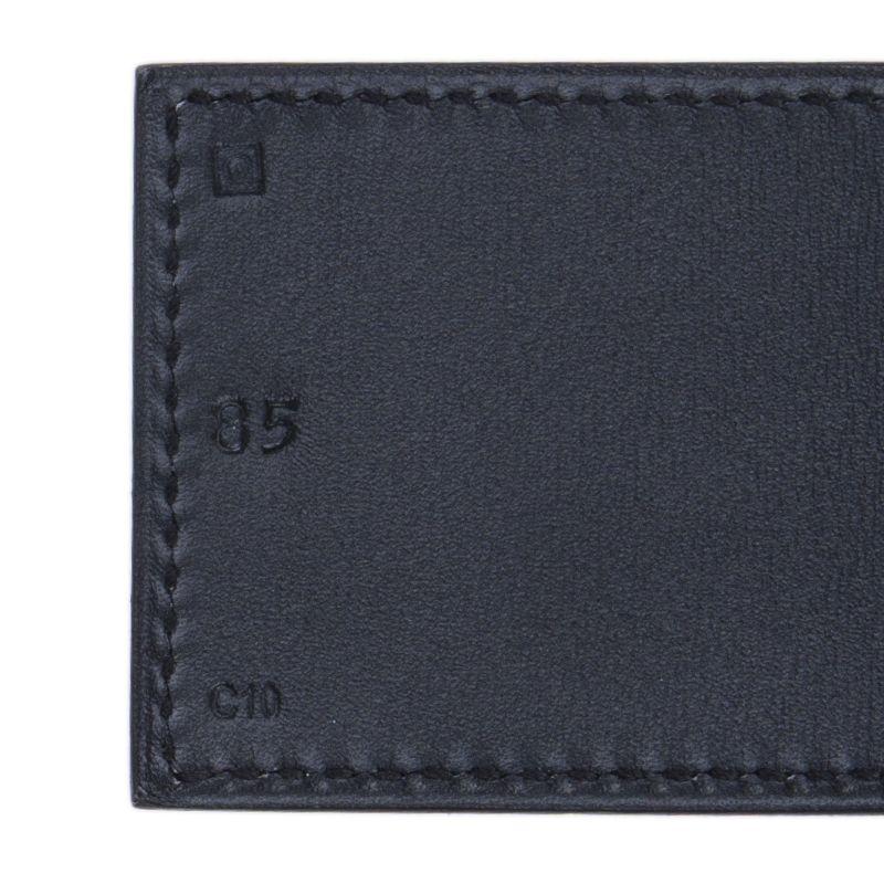 HERMES noir CROCODILE brillant et COLLIER DE CHIEN or Ceinture 85 3