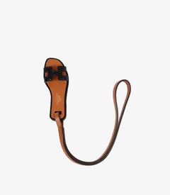 Hermes Black Shiny Lizard & Sable Butler Calfskin Leather Oran Nano Charm