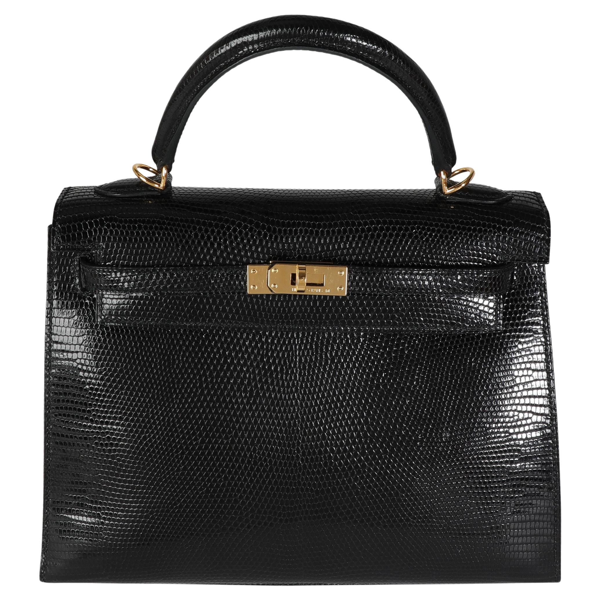 Vintage HERMES Kelly 32 Handbag In Black Box Leather at 1stDibs
