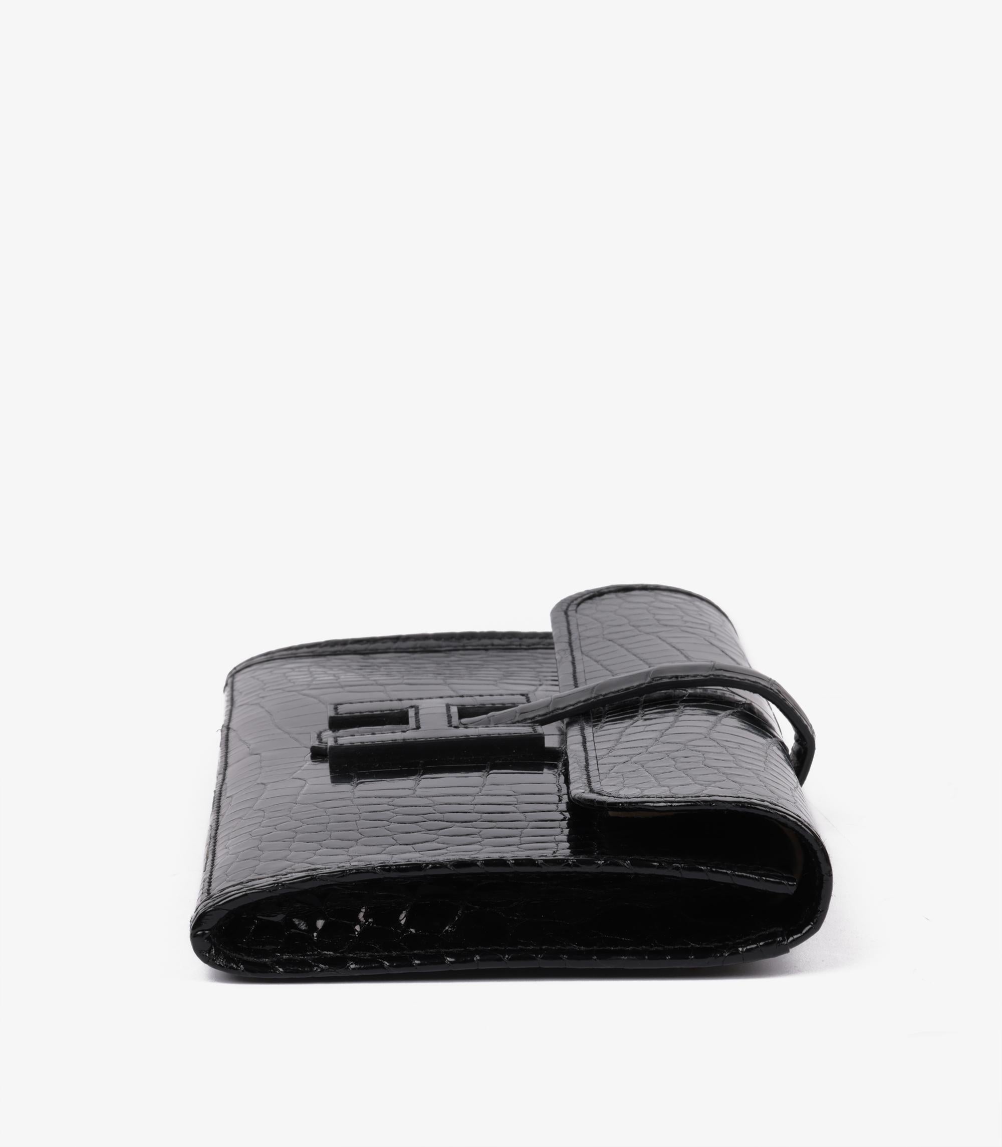Hermès Black Shiny Mississippiensis Alligator Leather Jige Elan 29 2