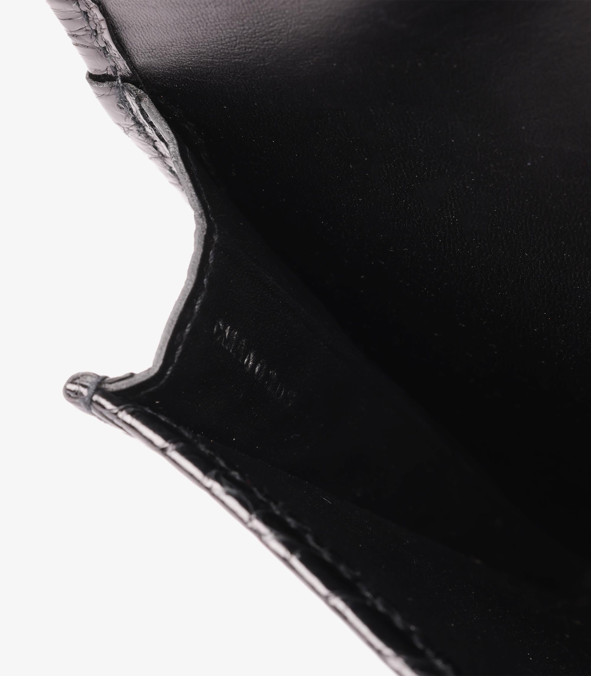 Hermès Black Shiny Mississippiensis Alligator Leather Jige Elan 29 4