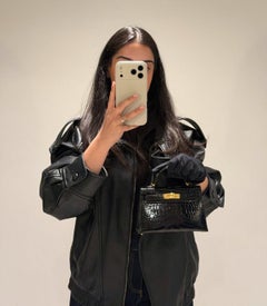 Hermès Black Shiny Mississippiensis Alligator Leather Kelly 20cm II Sellier