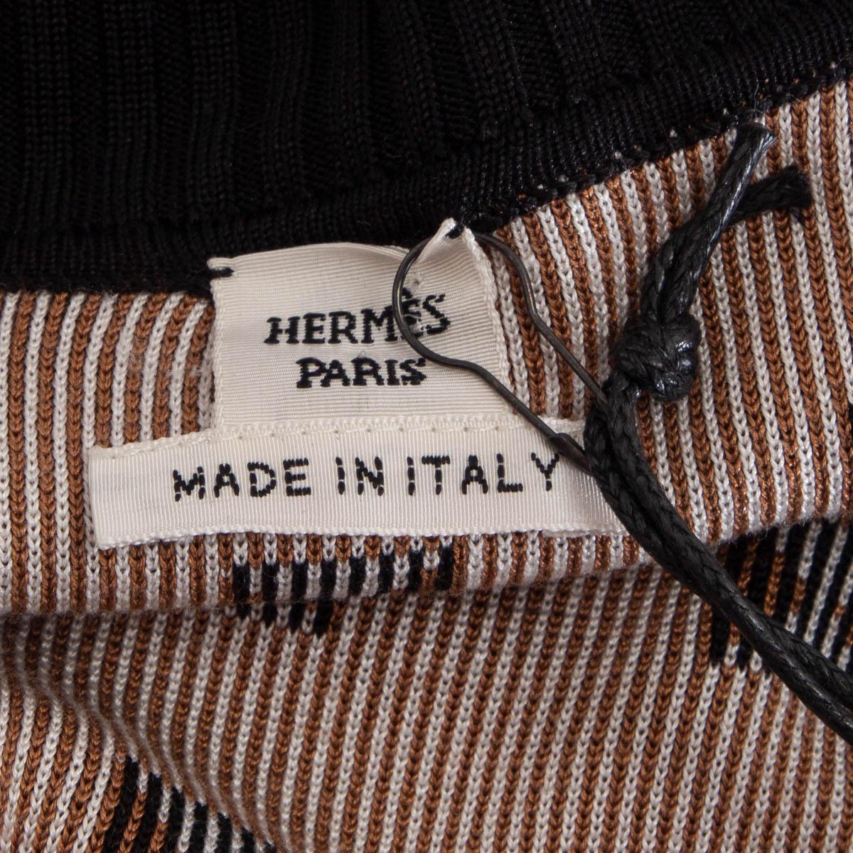 HERMES black silk 2019 MEDOR Crewneck Sweater 38 S 2