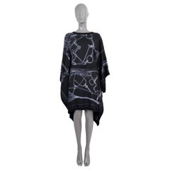 HERMES in seta nera 2020 PROJECTS CARRE AU CRAYON Abito a maniche corte 34 XS