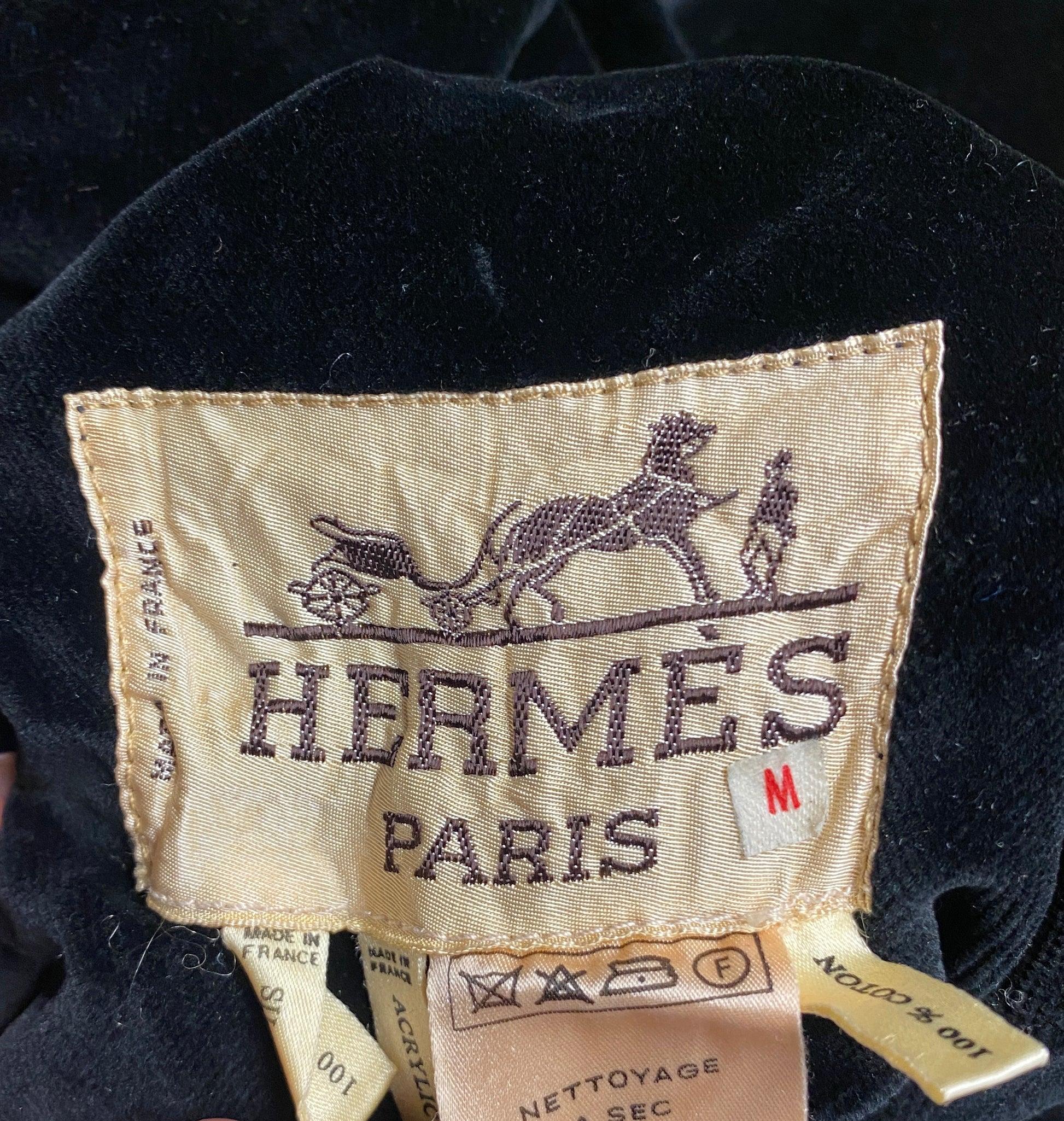 Hermès  Black Silk and Velvet Reversible Coat For Sale 4