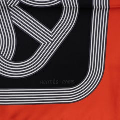 Foulard HERMES CIRCUIT 24 90 en soie noire