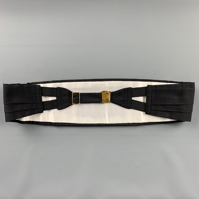 HERMES Black Silk Cummerbund and Bow Tie Set at 1stDibs