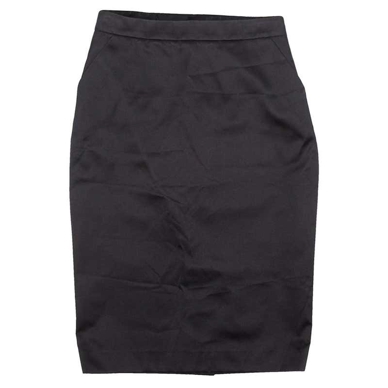 Christian Dior Vintage Black Black Lace-Trimmed Skirt For Sale at 1stDibs