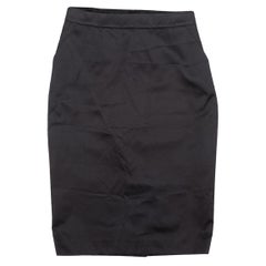 Hermes Black Silk Pencil Skirt