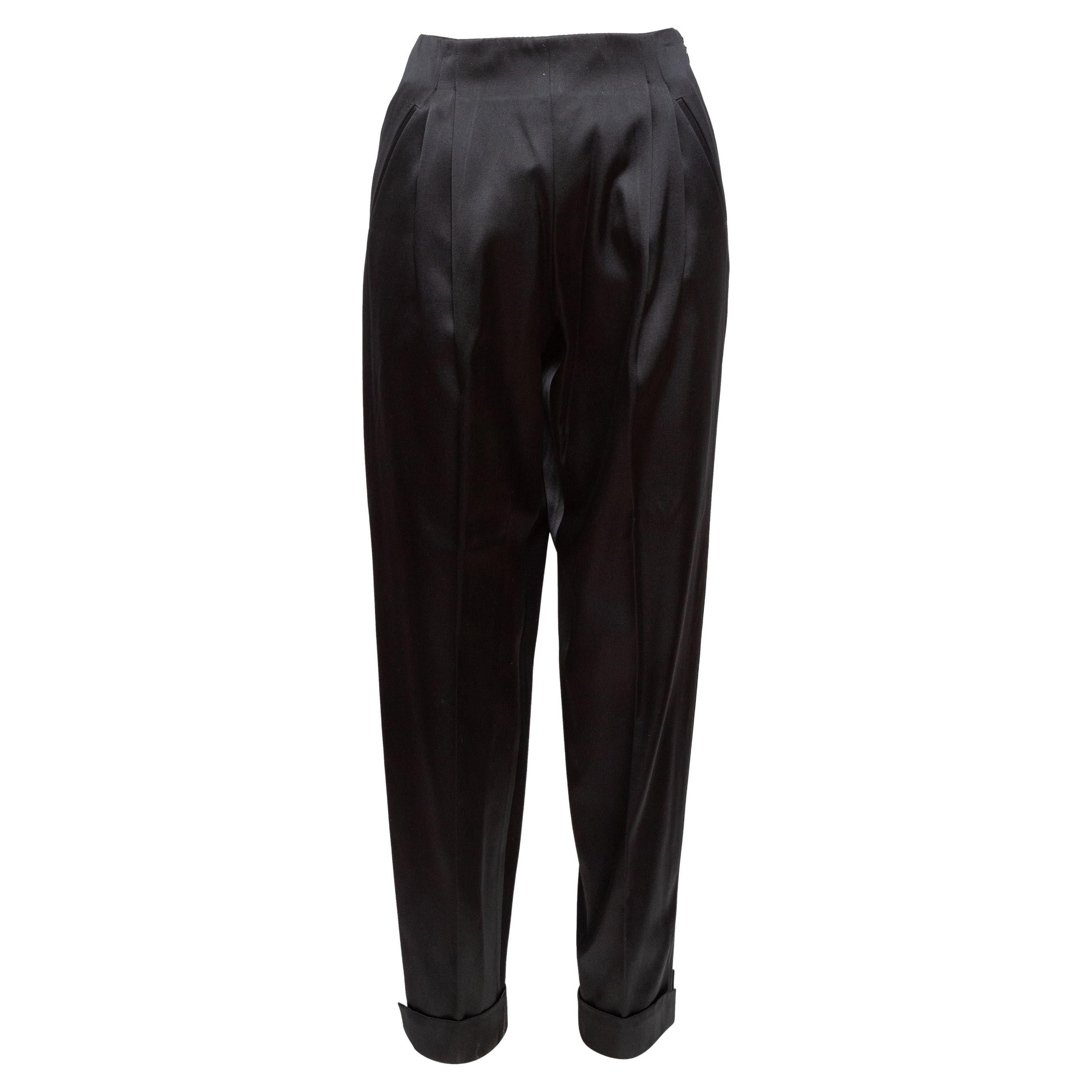 Vintage Midnight Pleated Silk Trousers main image 1