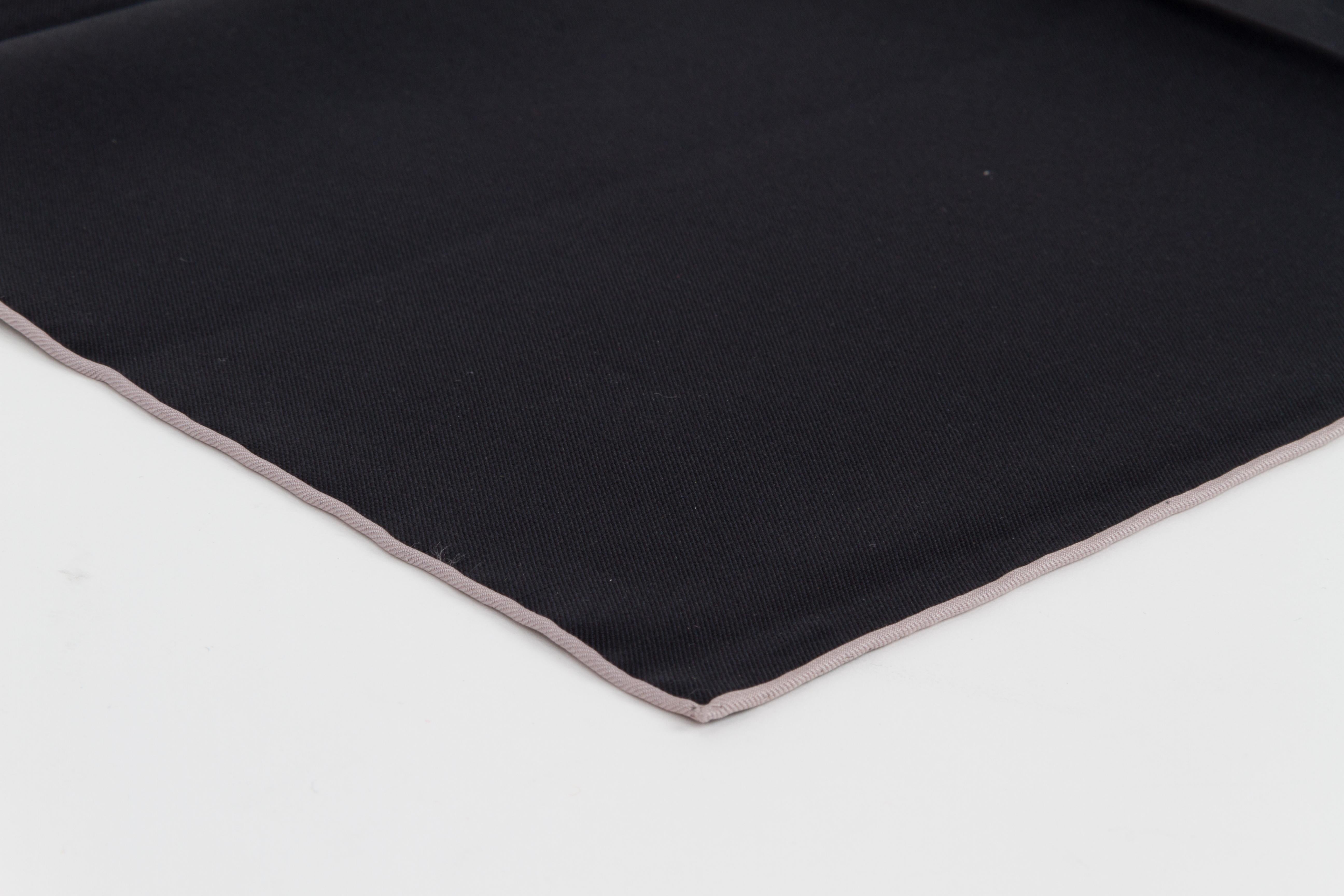 Hermès Black Silk Pochette Scarf In Excellent Condition In West Hollywood, CA