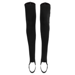 Ghette Hermes in maglia a coste di seta nera