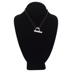 Hermes Black Skipper Toggle Necklace