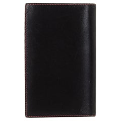 Hermes Black Small Agenda Cover Wallet with silver-tone hardware, leather Hermès