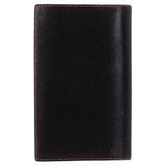 Hermes Black Small Agenda Cover Wallet with silver-tone hardware, leather Hermès
