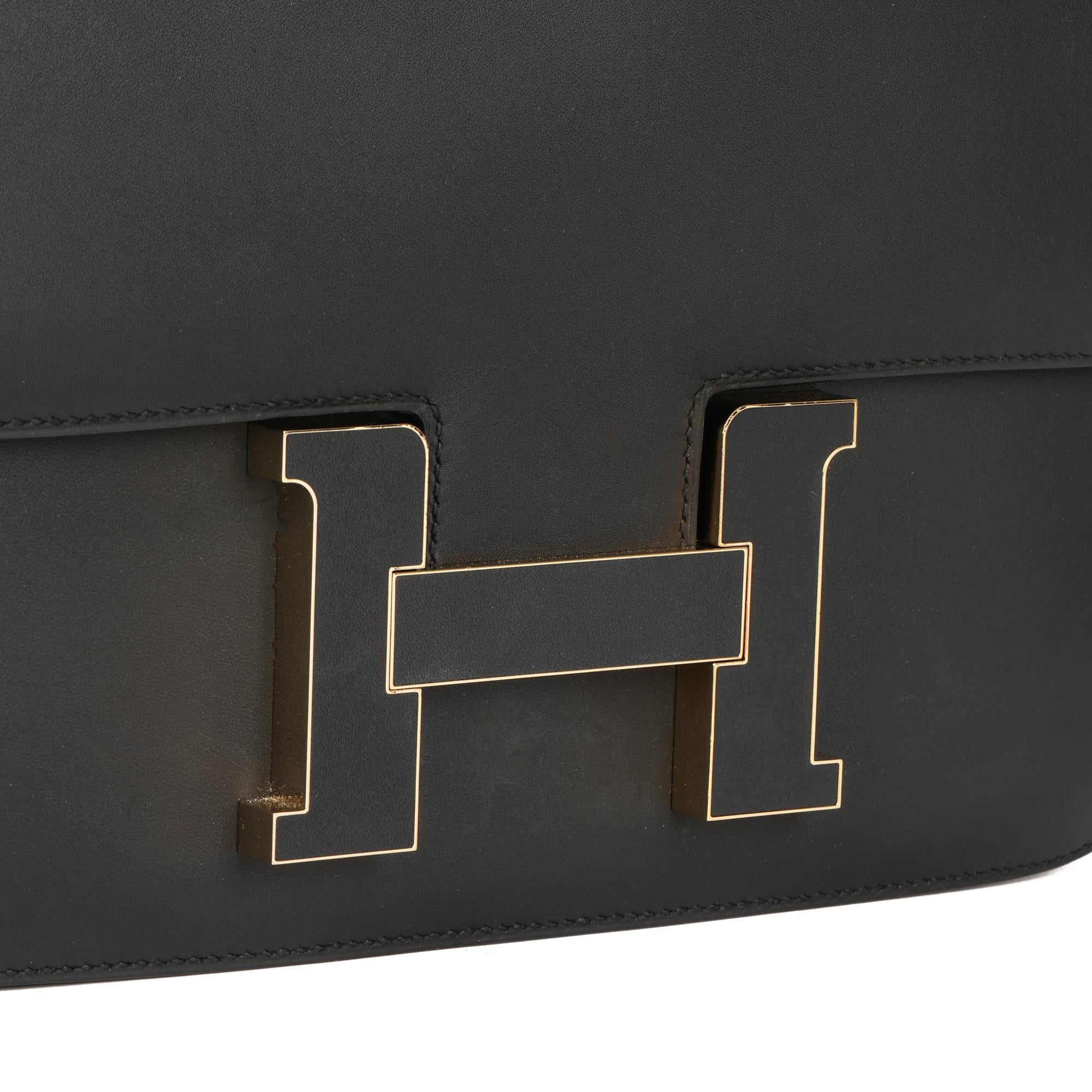 Hermès Black Sombrero Leather Constance Cartable 1