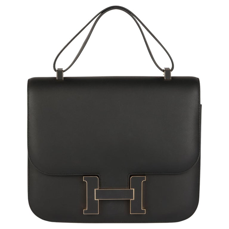 Hermès Black Sombrero Leather Constance Cartable For Sale at 1stDibs