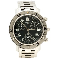 Hermes Black Stainless Steel Clipper CL2.910 Women's Wristwatch 40 mm
