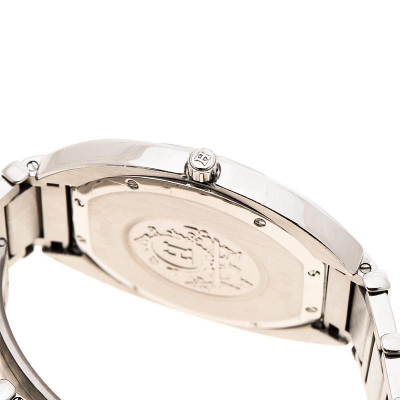 Contemporary Hermes Black Stainless Steel Espace Digital ES1.710 Men's Wristwatch 38 mm