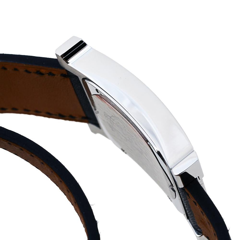 Hermès Black Stainless Steel Leather Wrap H HH1.510 Women's Wristwatch 26 MM 4