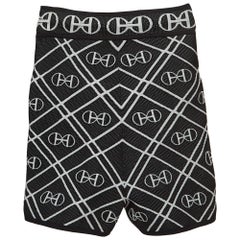 Hermes Black Stretch Knit H Rond Bike shorts S