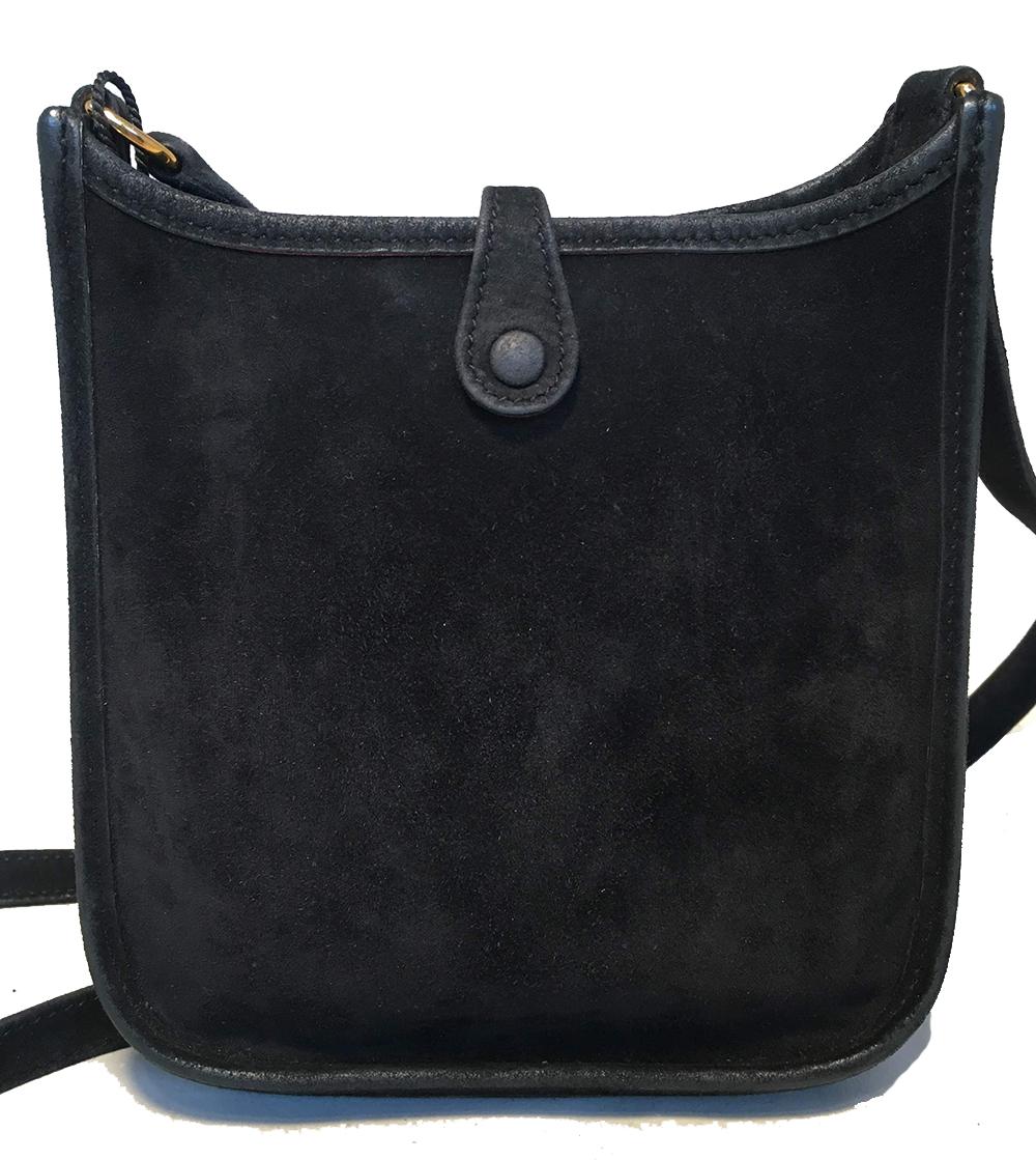 Hermes Black Suede Evelyne TPM Mini Shoulder Bag  2
