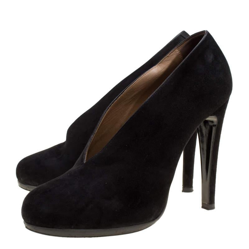 Women's Hermes Black Suede Florida Pumps Size 37.5
