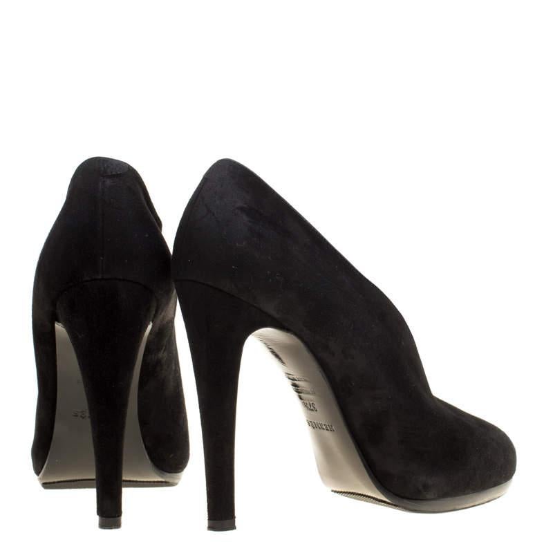 Hermes Black Suede Florida Pumps Size 37.5 1