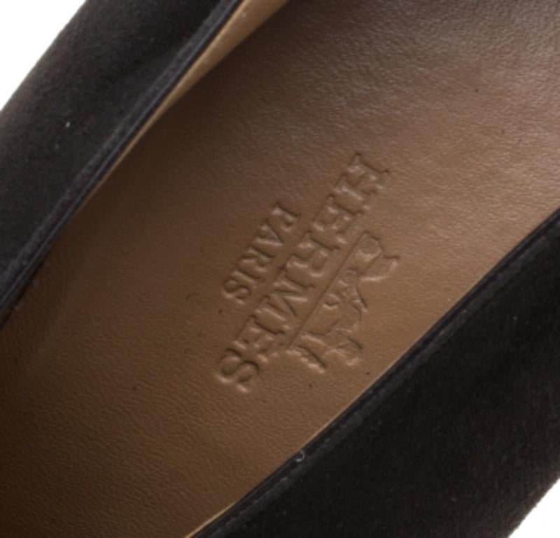  Escarpins en daim noir Hermes Florida Taille 37.5 Pour femmes 