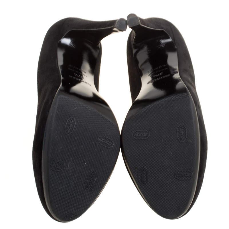 Hermes Black Suede Florida Pumps Size 37.5 2