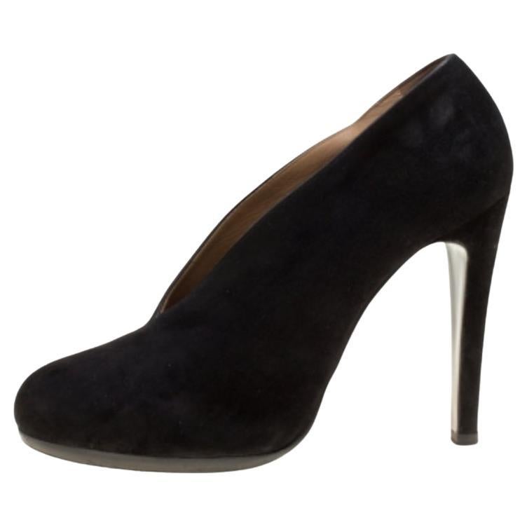 Escarpins en daim noir Hermes Florida Taille 37.5