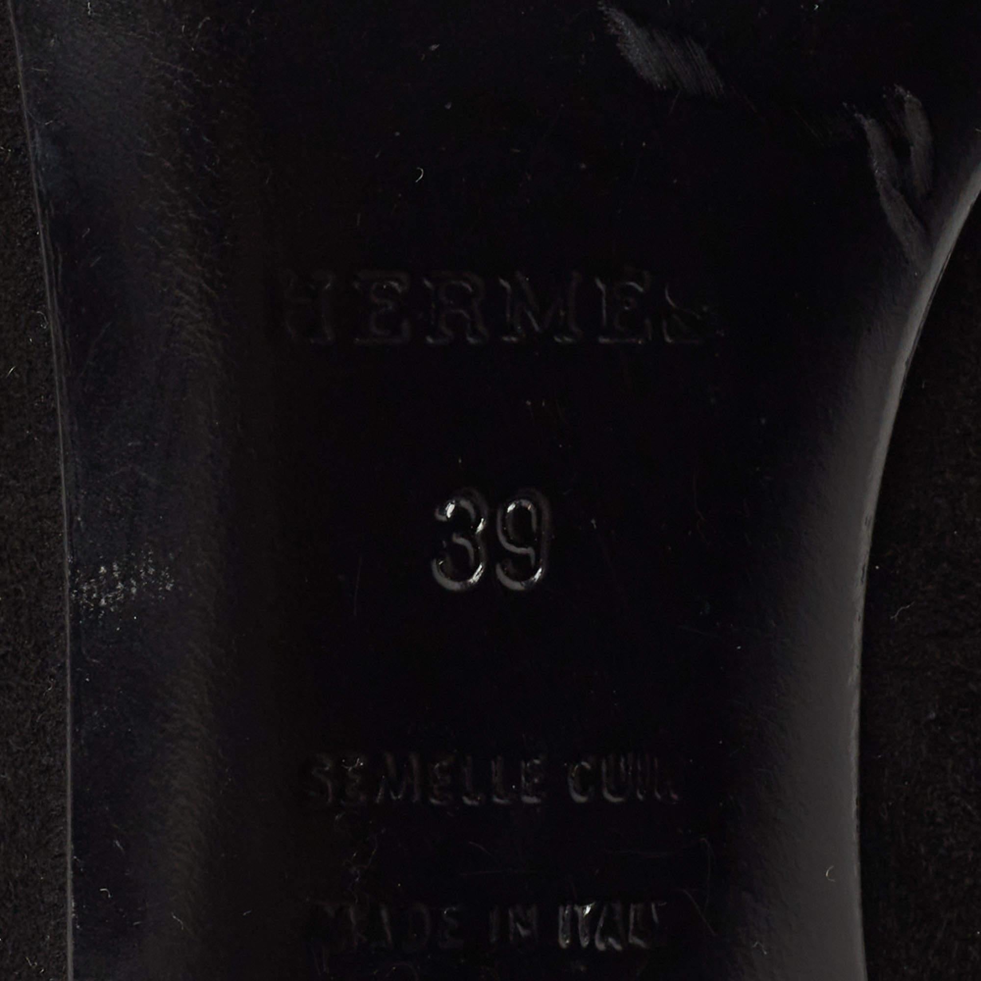Hermès - Bottines Lindsey en daim noir, taille 39 3