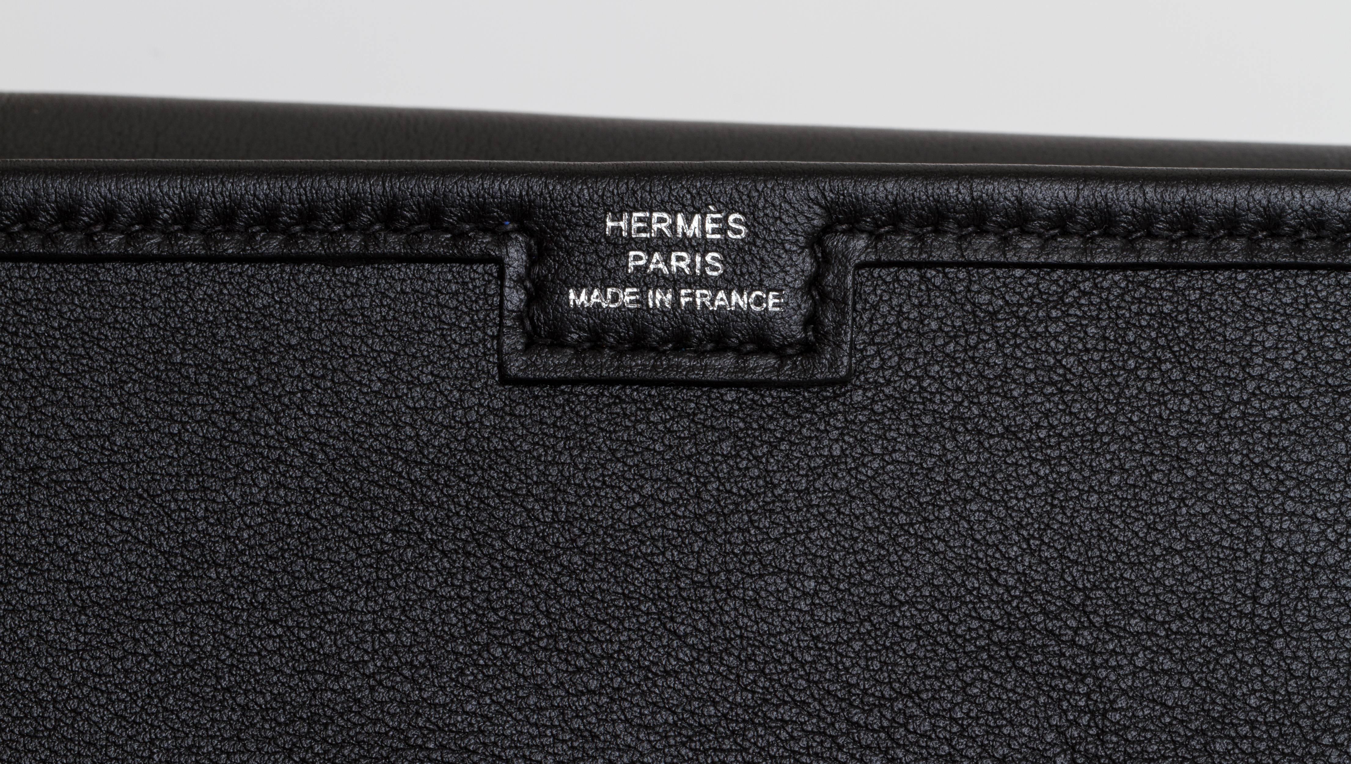 Hermès Black Swift Jige Clutch New in Box 1