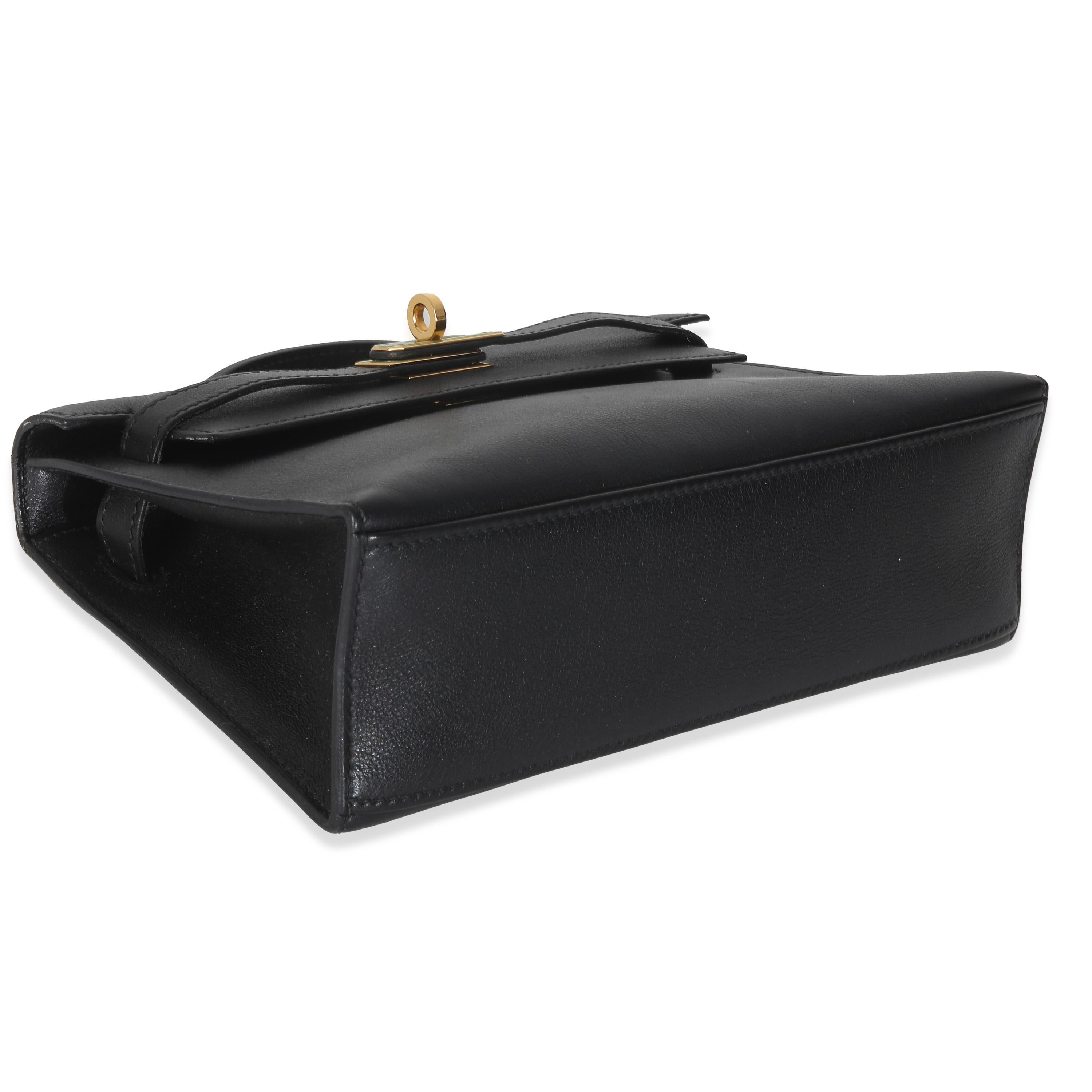 Hermès Black Swift Kelly Pochette GHW For Sale 3