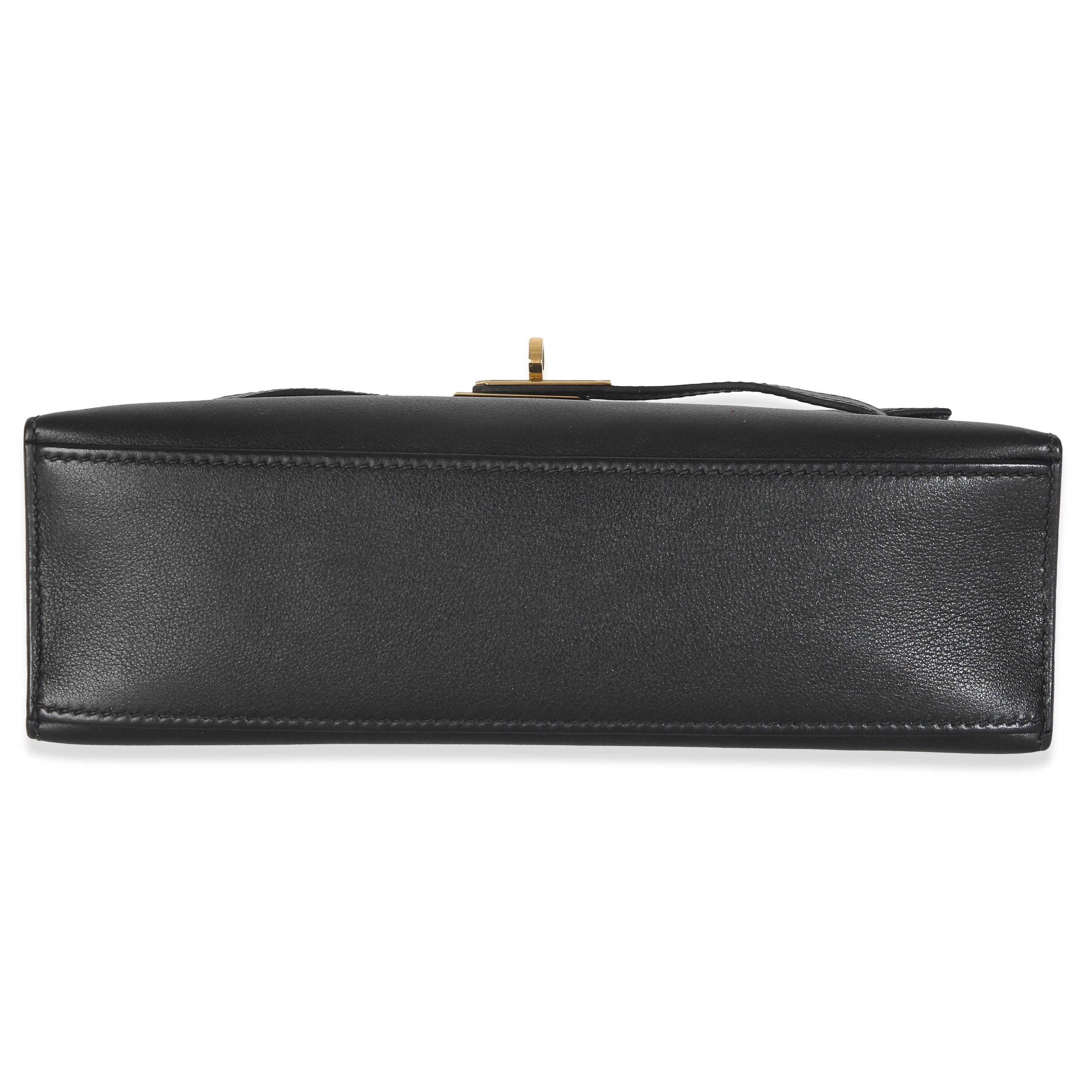 Hermès Black Swift Kelly Pochette GHW For Sale 4