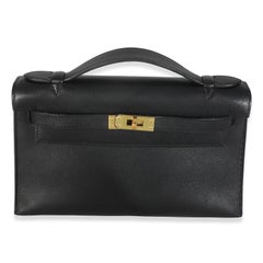 Hermès Black Swift Kelly Pochette GHW