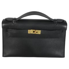 Hermès Black Swift Kelly Pochette GHW