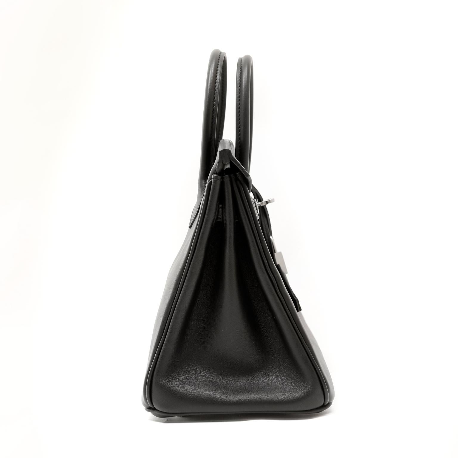 Women's Hermès Black Swift Leather 25 cm Birkin Bag
