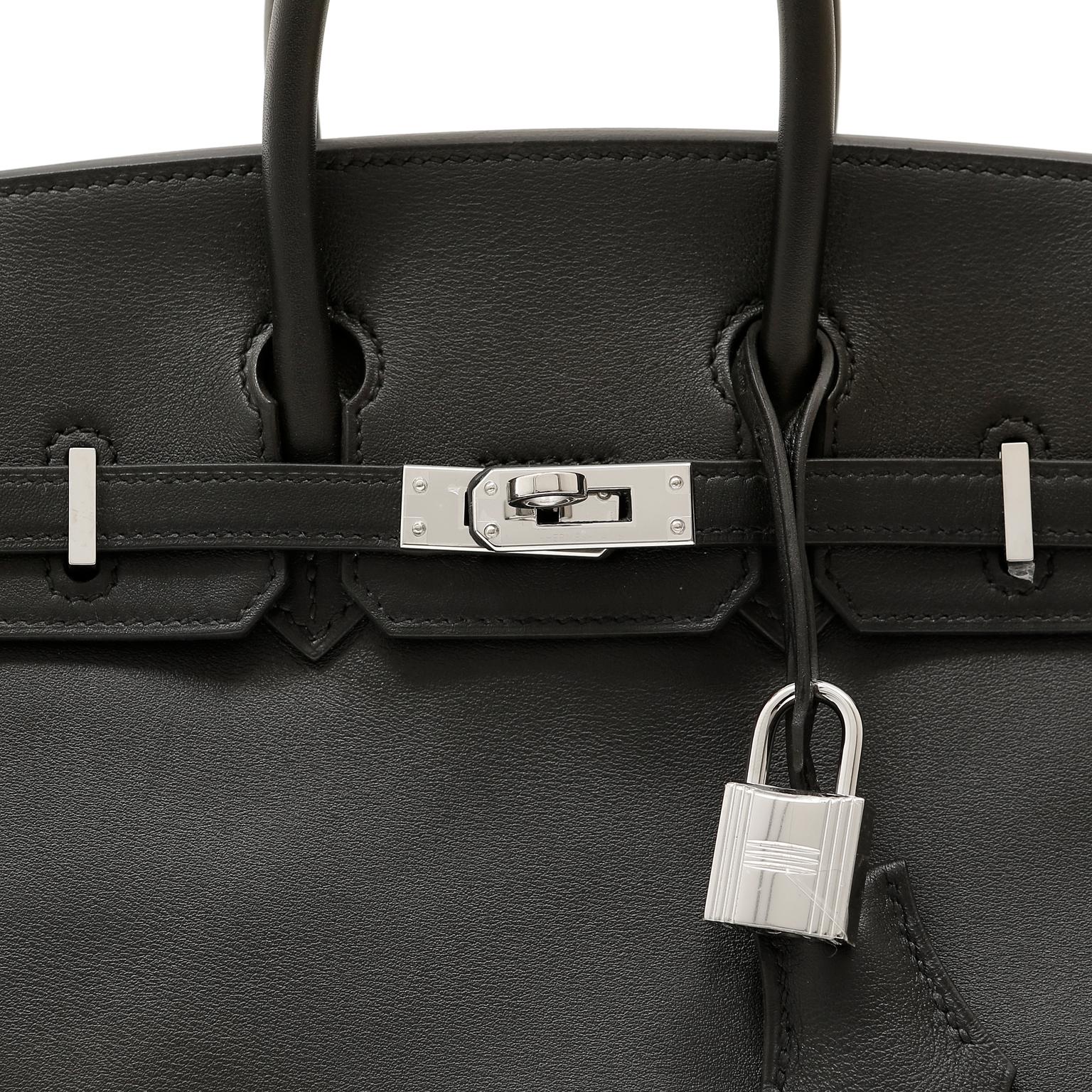 Hermès Black Swift Leather 25 cm Birkin Bag 2