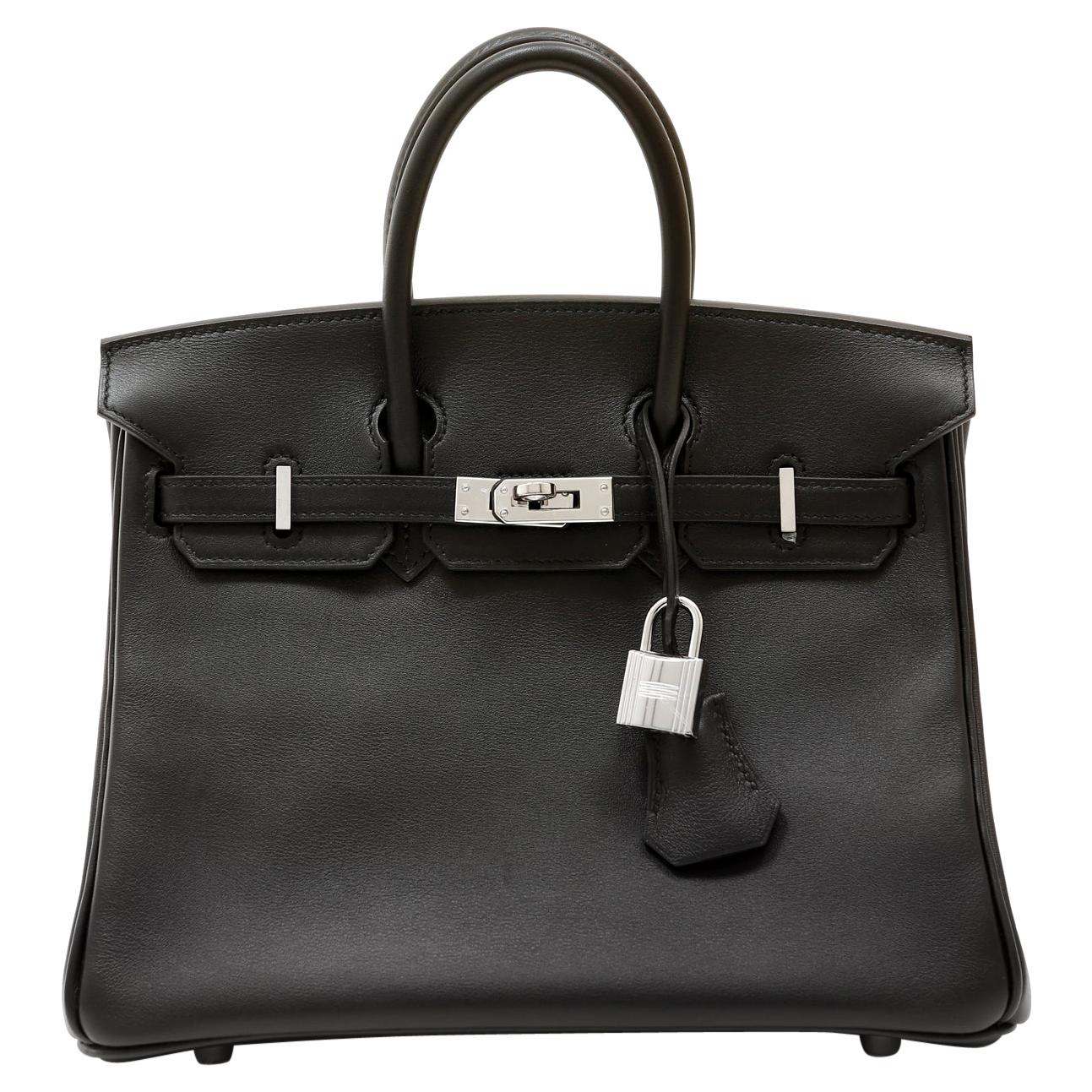 Hermès Black Swift Leather 25 cm Birkin Bag