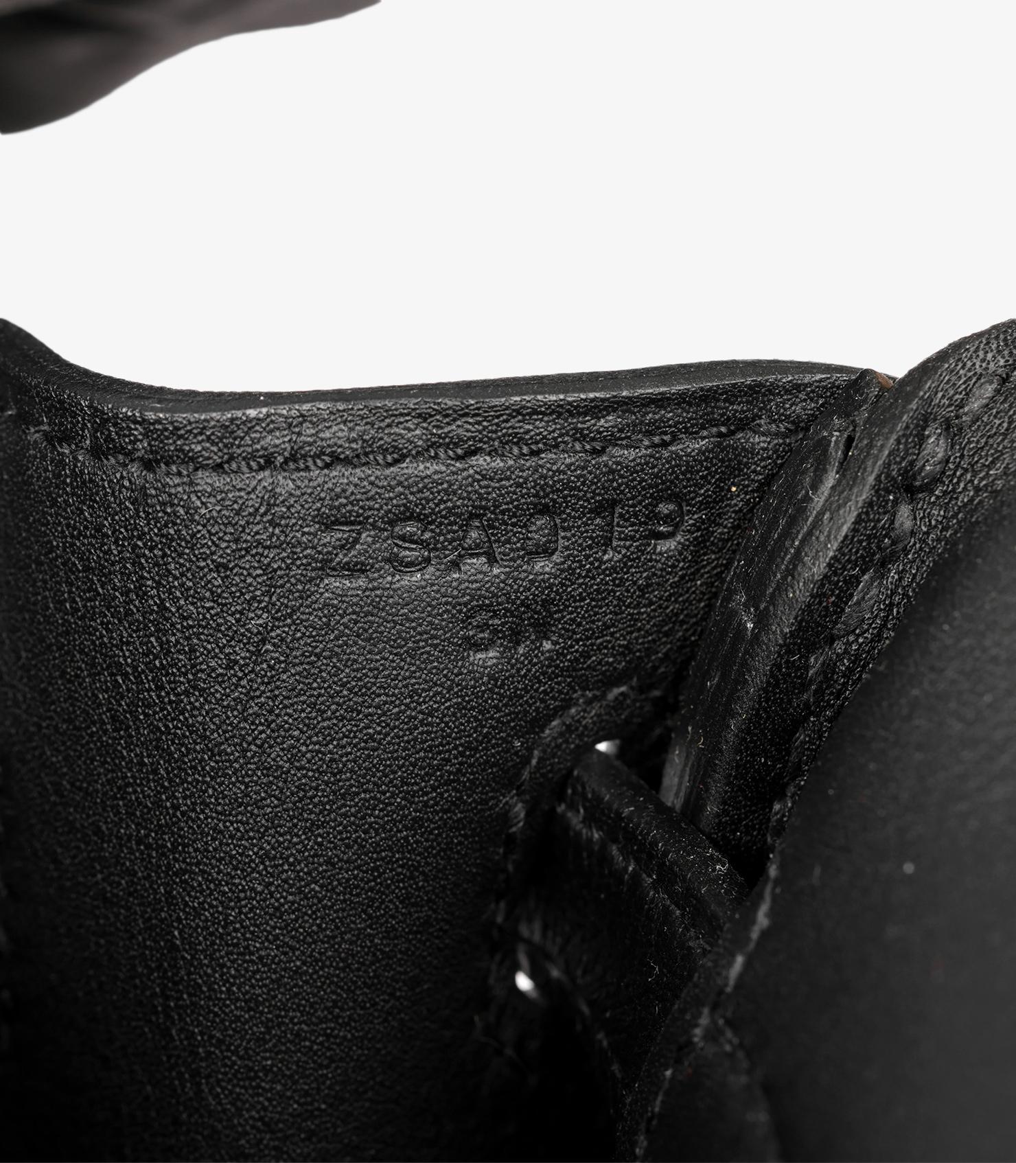 Hermès Black Swift Leather Birkin 25cm For Sale 6