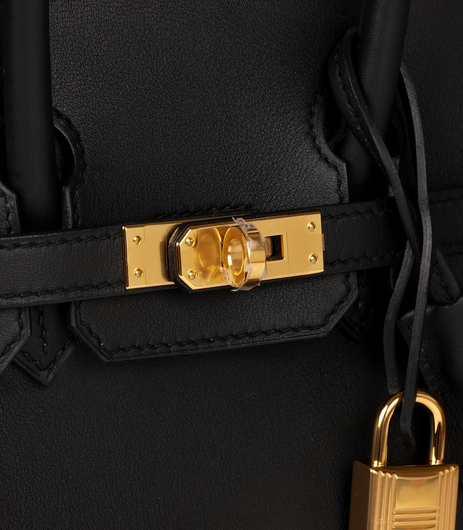 Women's Hermès Black Swift Leather Birkin 25cm For Sale