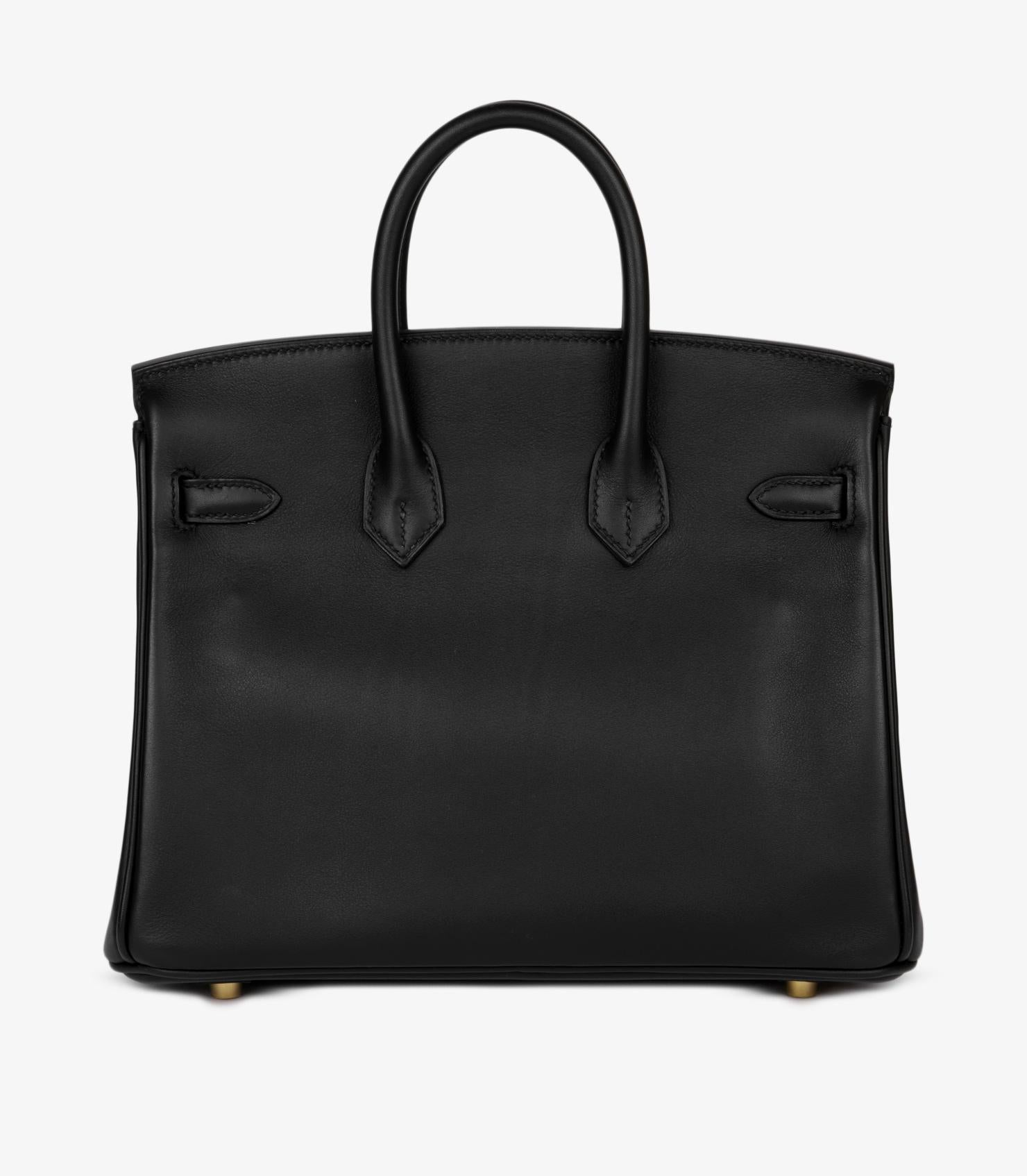 Hermès Black Swift Leather Birkin 25cm For Sale 1