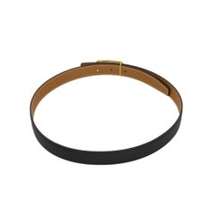 Hermès Black Swift Leather Caleche Buckle Belt "75" CM with Gold Hardware, 2019.
