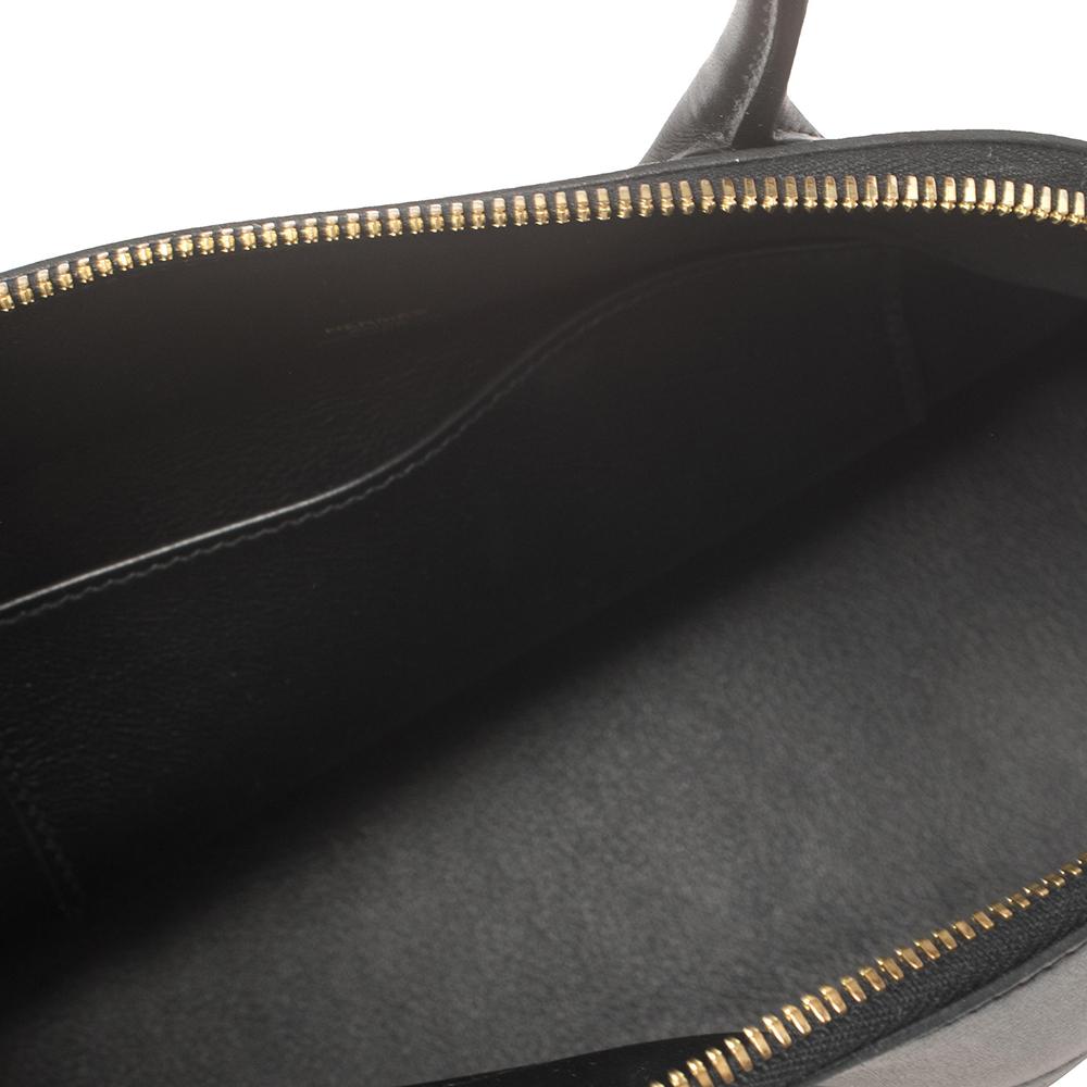 Hermès Black Swift Leather Gold Finished Bolide Secret Bag 8