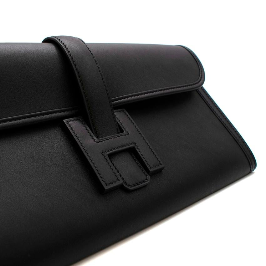 Hermes Black Swift Leather Jige Elan 29 Clutch 1