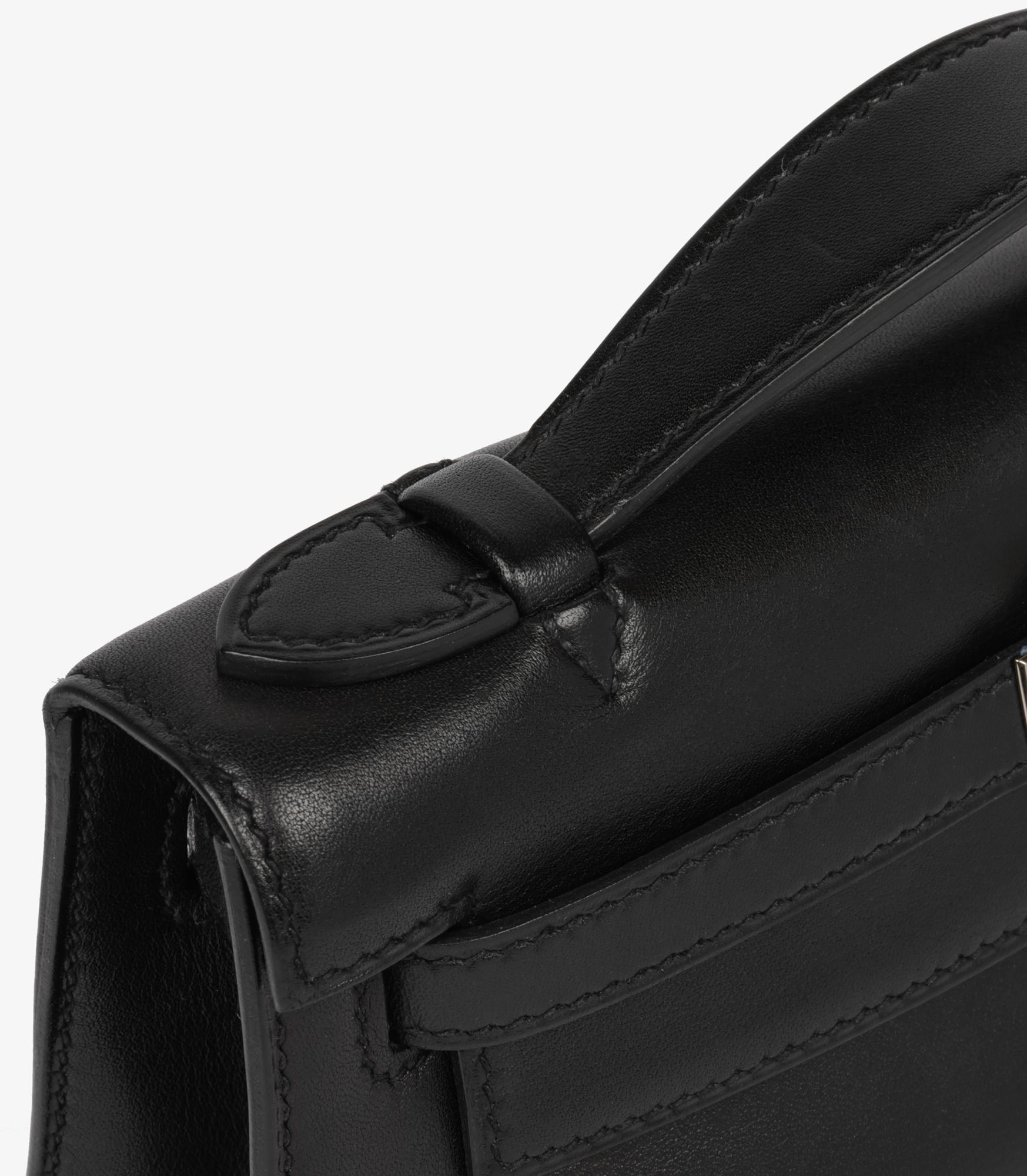 Hermès Black Swift Leather Kelly Pochette 5